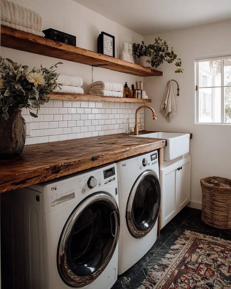 Airy Boho Laundry Room Decor Ideas - Featured