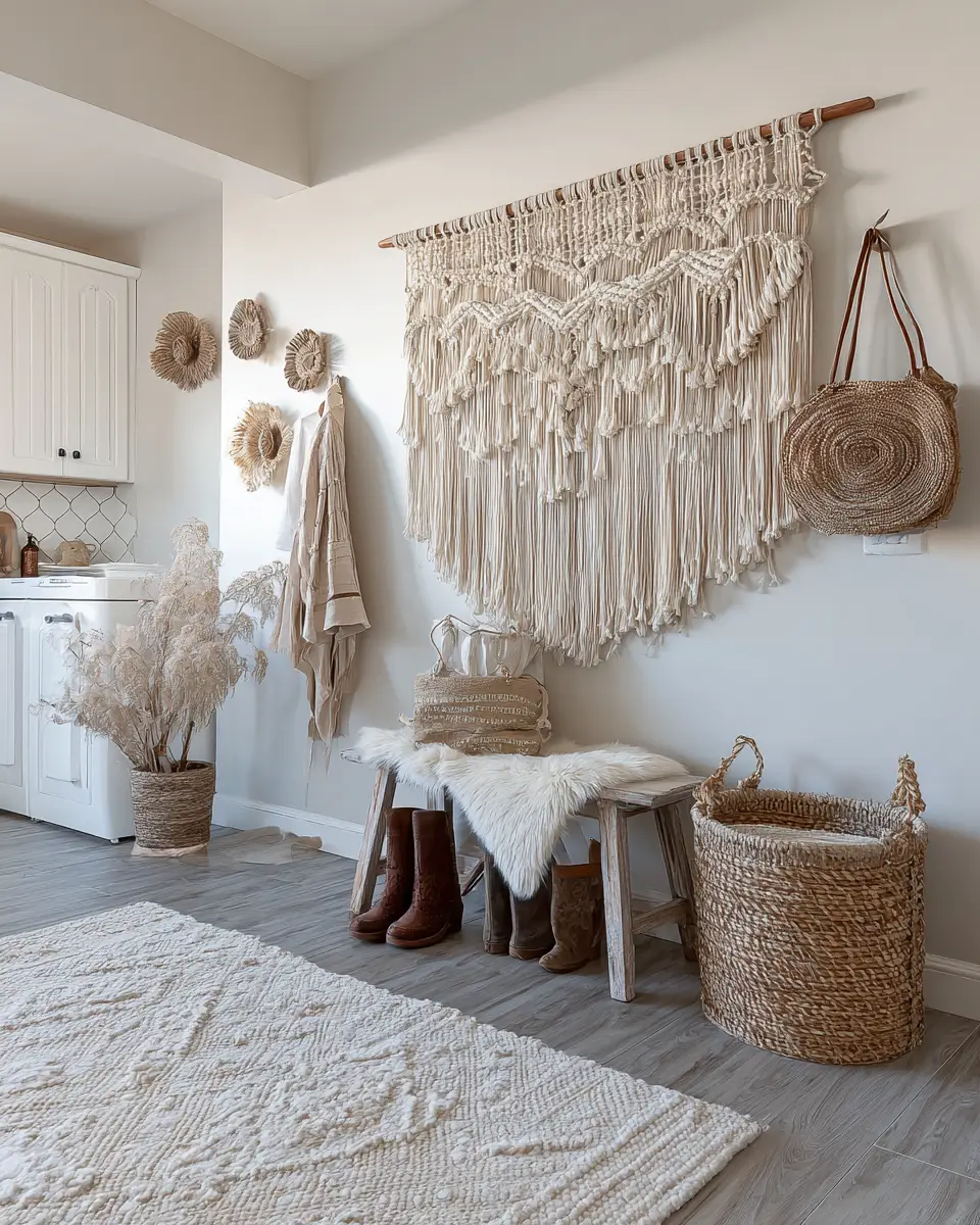 Airy Boho Laundry Room Decor Ideas