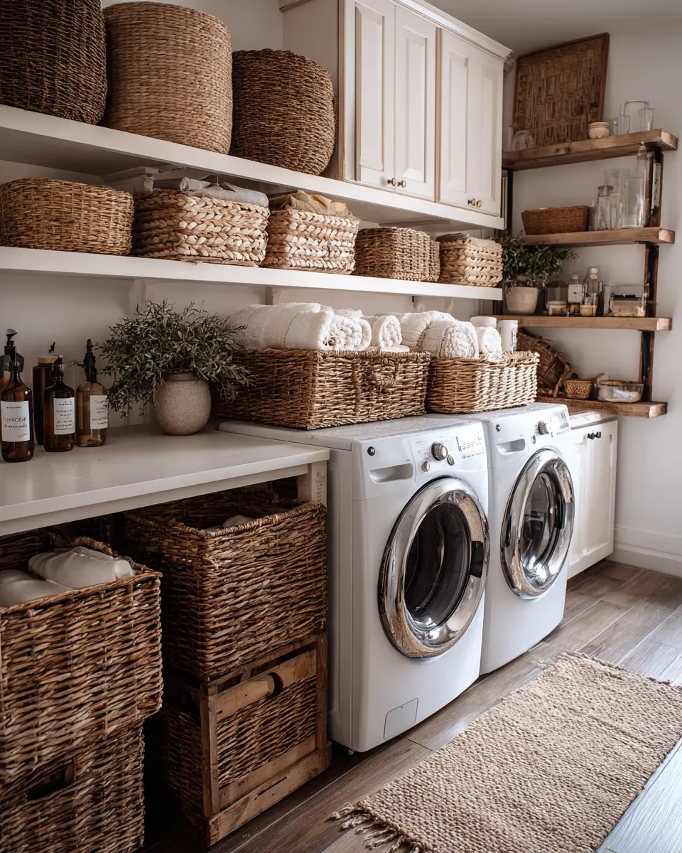 Airy Boho Laundry Room Decor Ideas