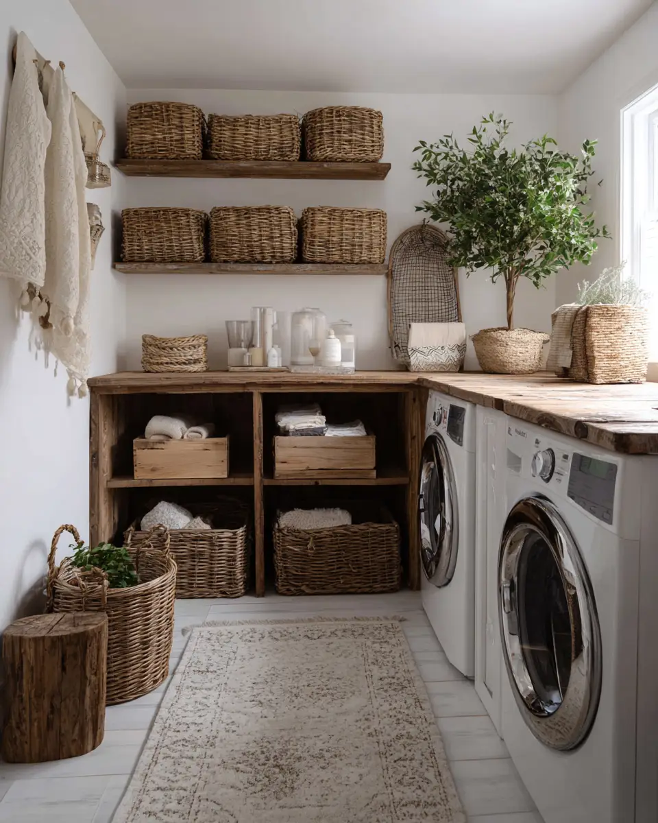 Airy Boho Laundry Room Decor Ideas