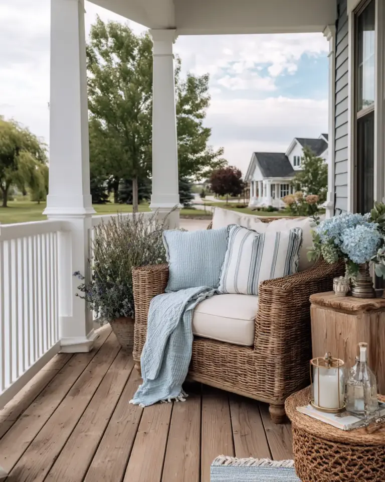 Airy Farmhouse Balcony Decor Ideas - Featured