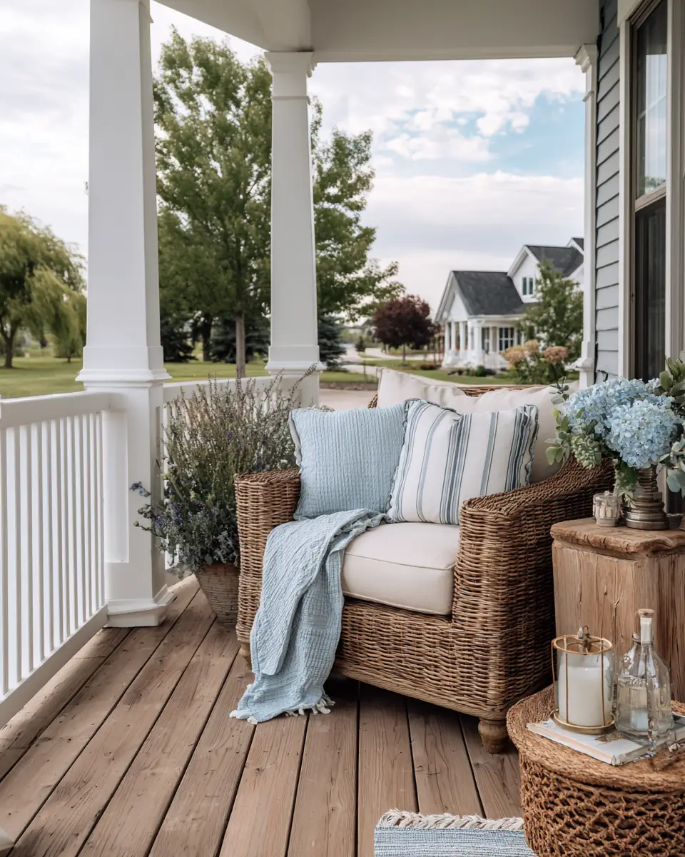 Airy Farmhouse Balcony Decor Ideas - Featured