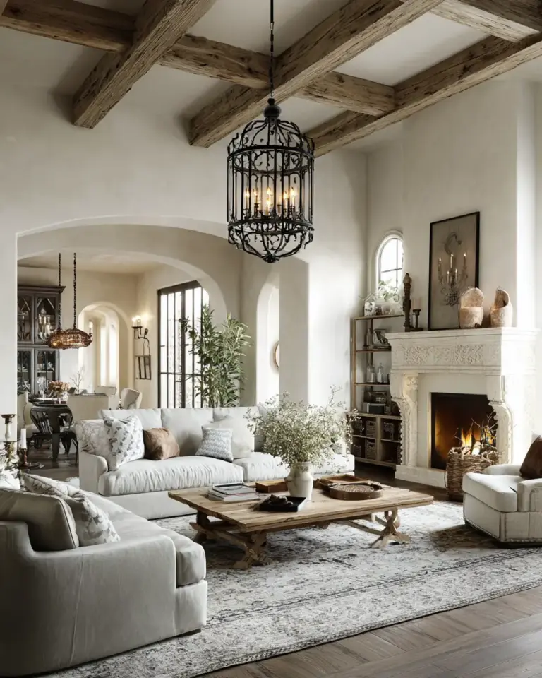 Airy French Country Living Room Decor Ideas - Featured