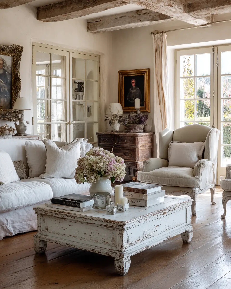 Airy French Country Living Room Decor Ideas