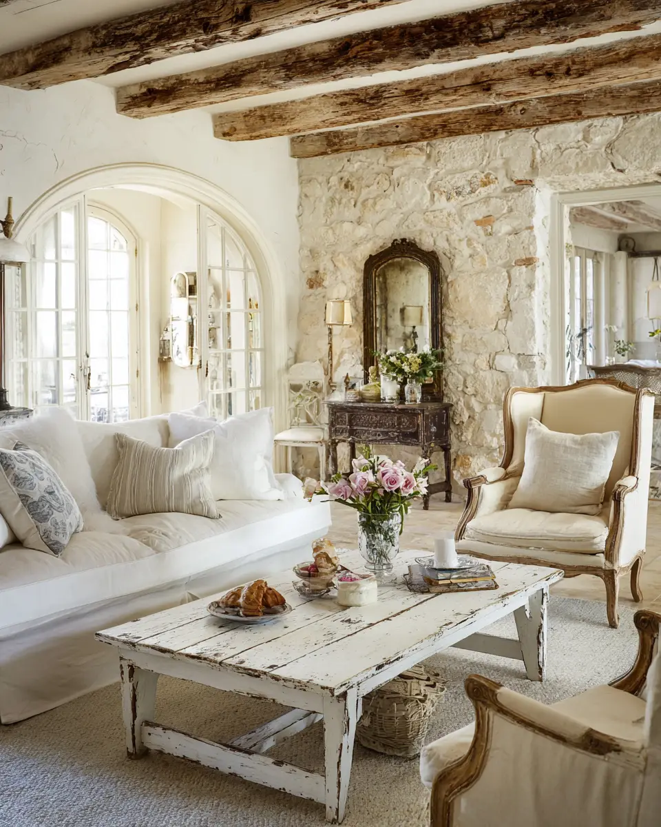 Airy French Country Living Room Decor Ideas