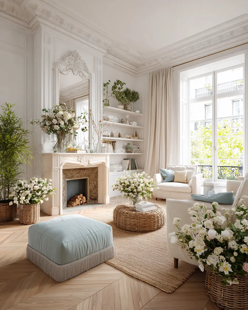 Airy French Country Living Room Decor Ideas