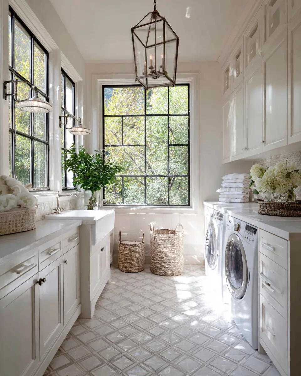 Airy Grandmillennial Laundry Room Decor Ideas - Featured