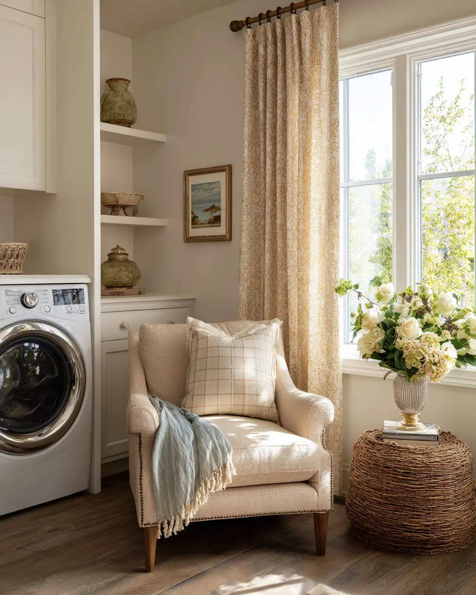 Airy Grandmillennial Laundry Room Decor Ideas