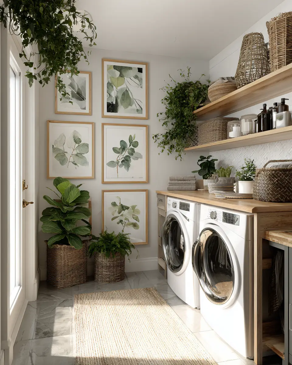 Airy Grandmillennial Laundry Room Decor Ideas
