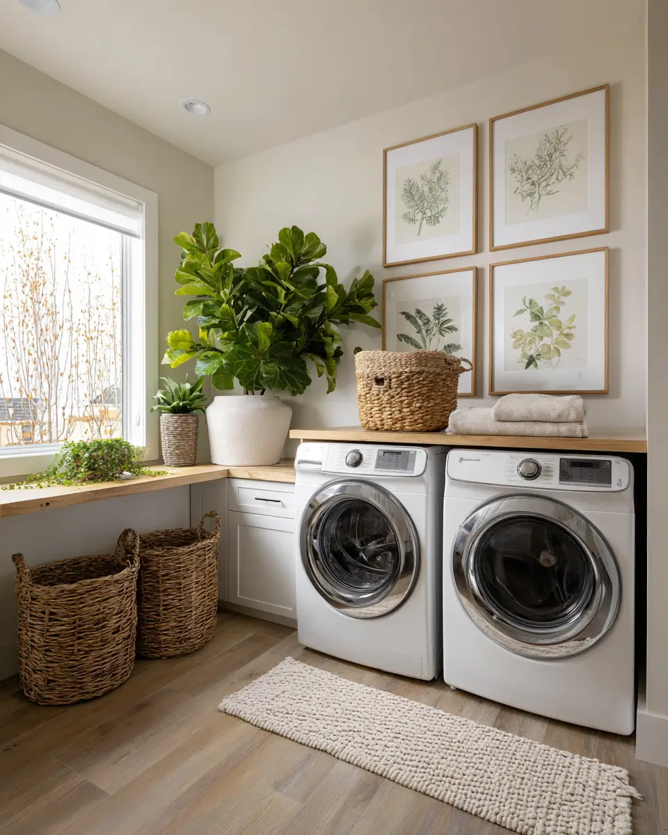 Airy Grandmillennial Laundry Room Decor Ideas