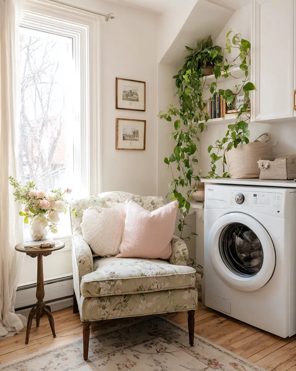 Airy Grandmillennial Laundry Room Decor Ideas