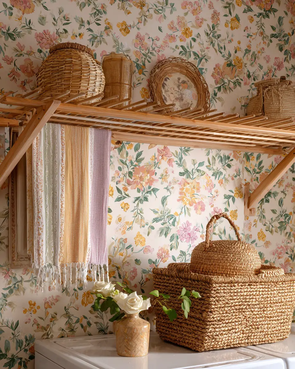 Airy Grandmillennial Laundry Room Decor Ideas