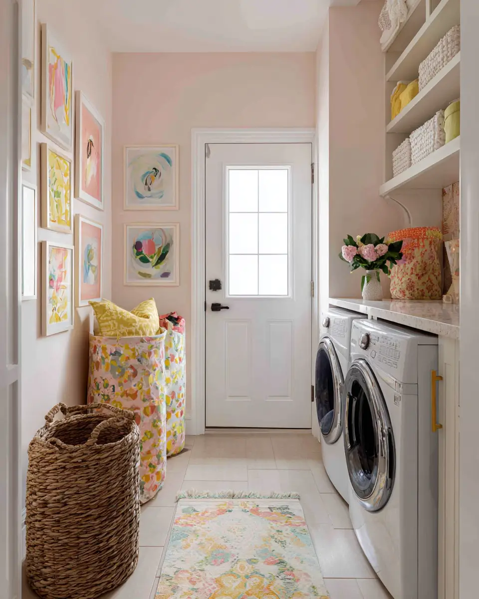 Airy Grandmillennial Laundry Room Decor Ideas