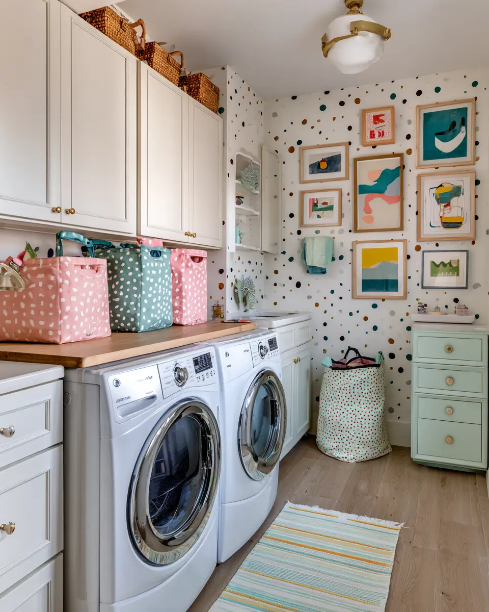 Airy Grandmillennial Laundry Room Decor Ideas