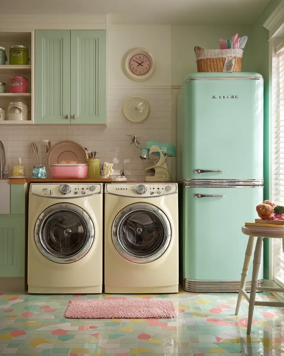 Airy Grandmillennial Laundry Room Decor Ideas