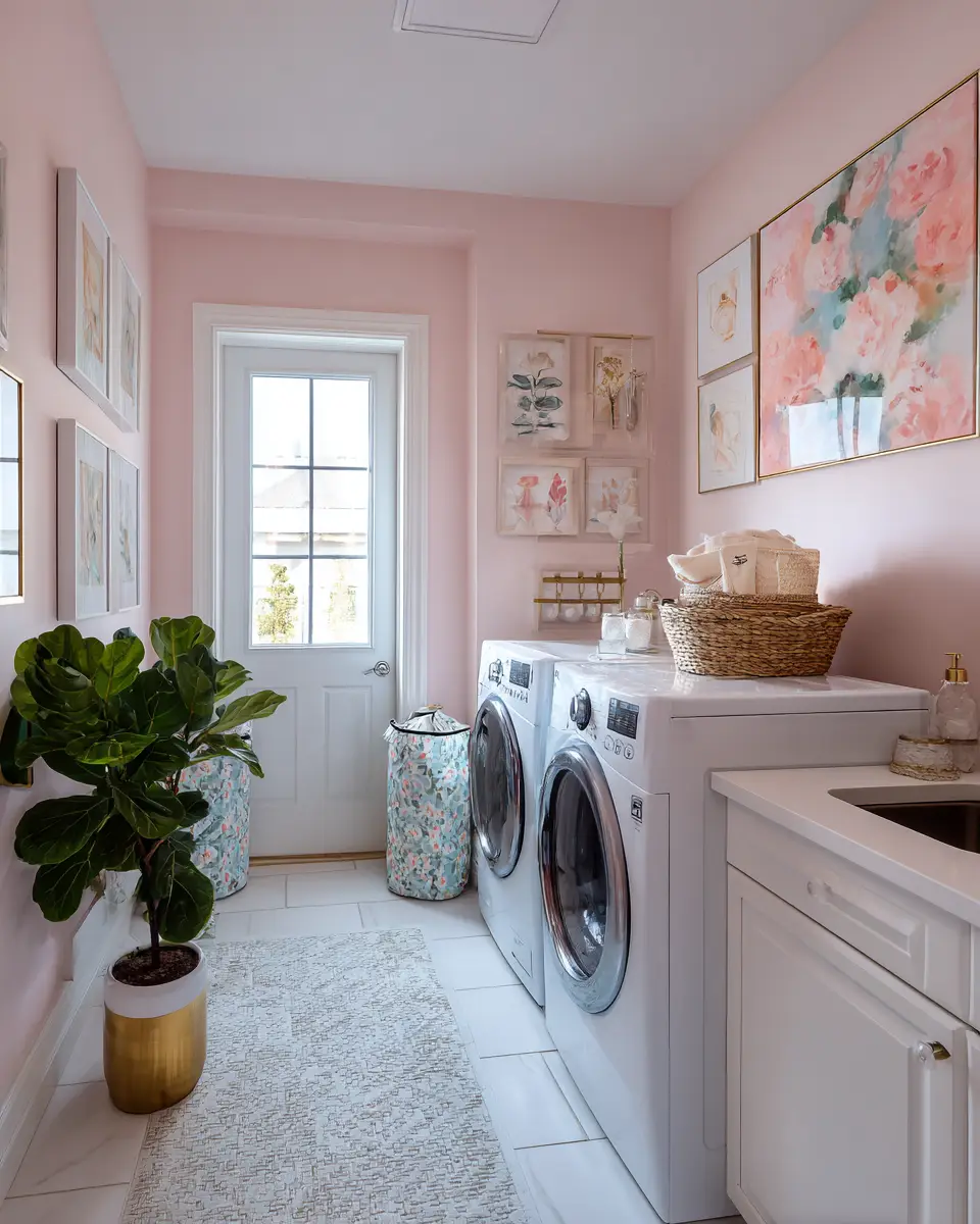 Airy Grandmillennial Laundry Room Decor Ideas