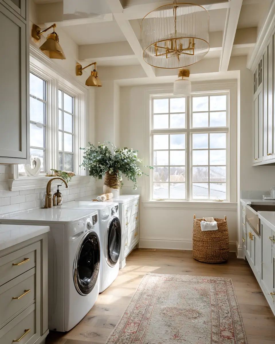 Airy Grandmillennial Laundry Room Decor Ideas