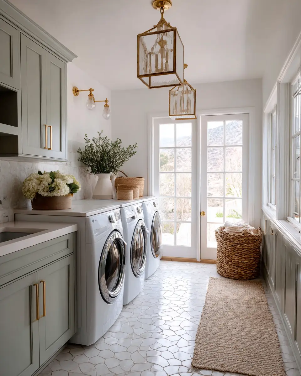 Airy Grandmillennial Laundry Room Decor Ideas