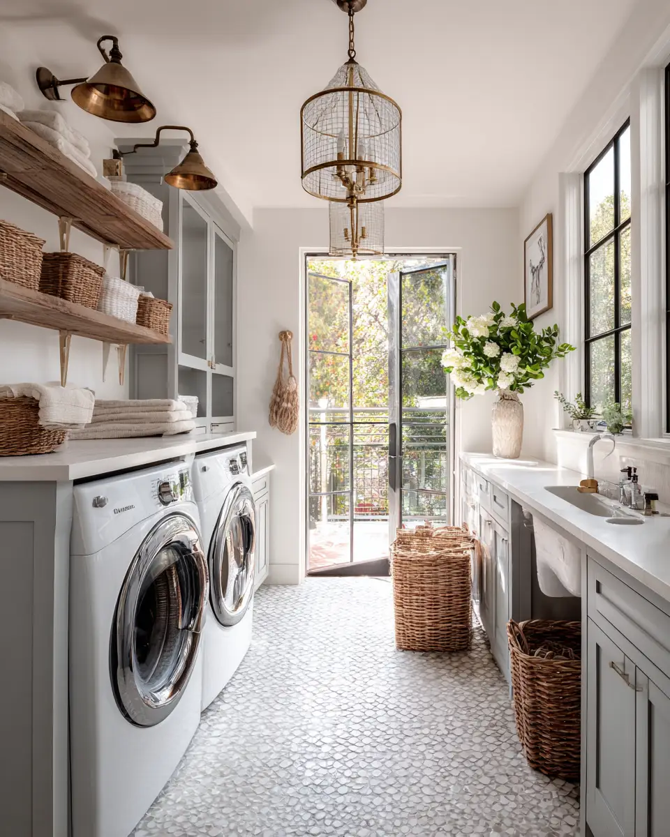 Airy Grandmillennial Laundry Room Decor Ideas