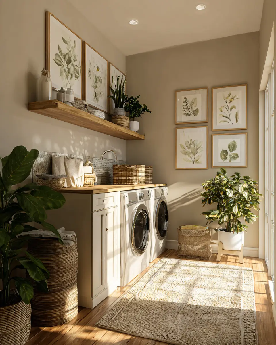Airy Grandmillennial Laundry Room Decor Ideas