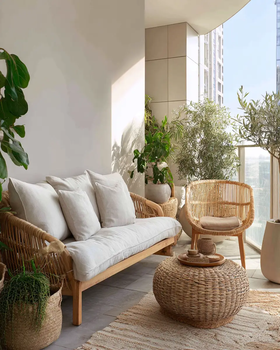 Airy Organic Modern Balcony Decor Ideas