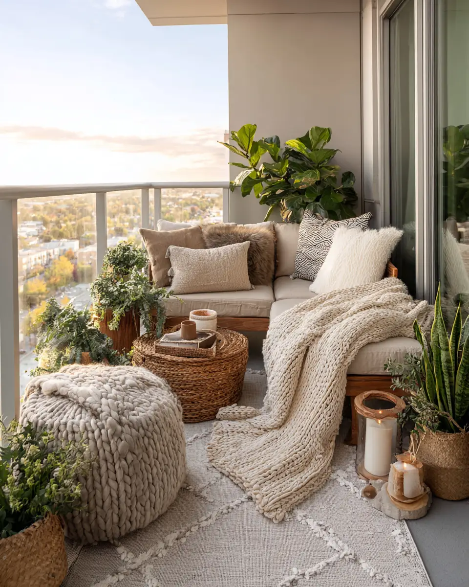 Airy Organic Modern Balcony Decor Ideas