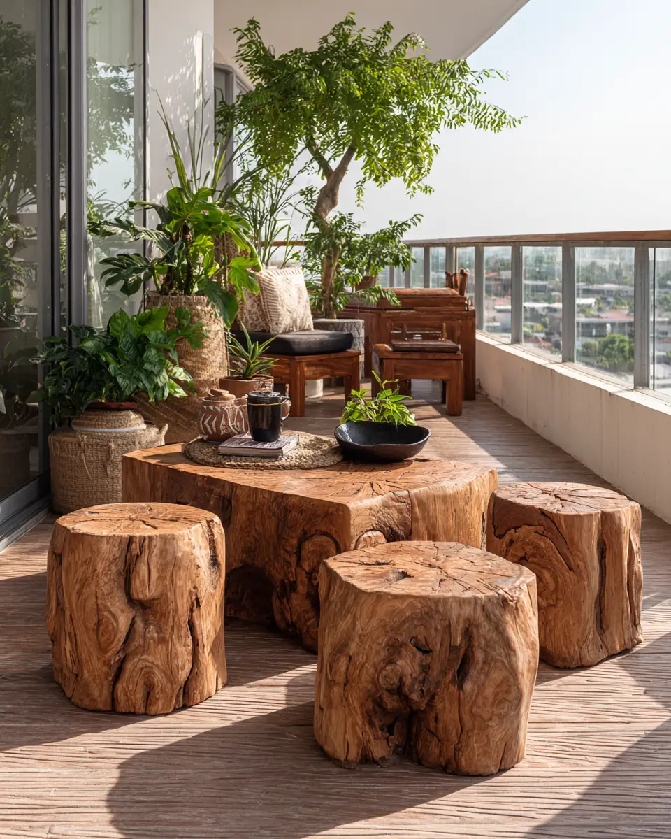 Airy Organic Modern Balcony Decor Ideas