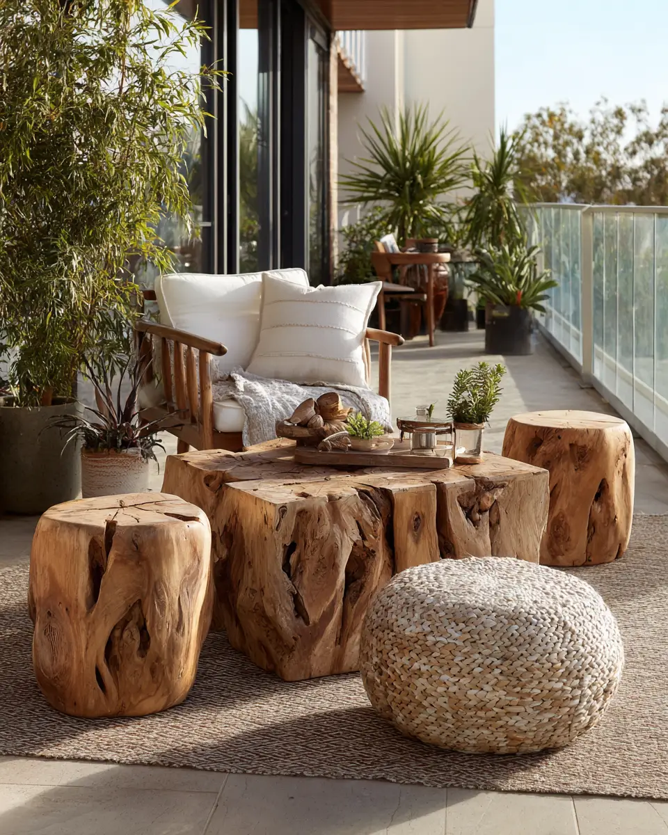 Airy Organic Modern Balcony Decor Ideas