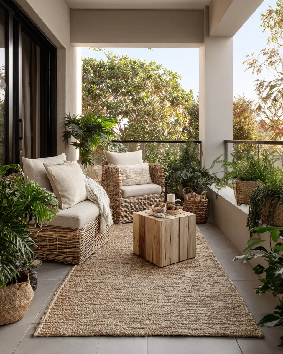 Airy Organic Modern Balcony Decor Ideas