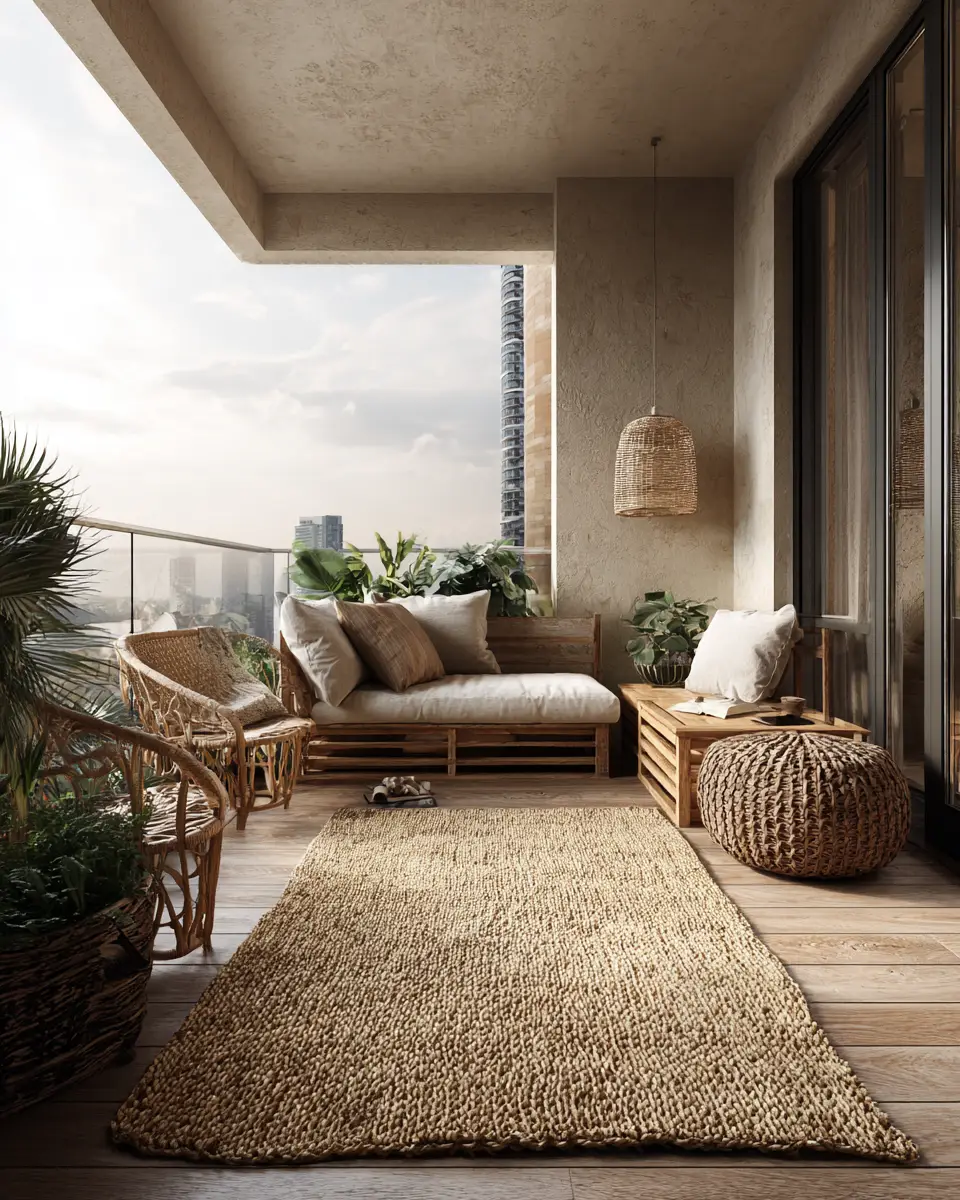 Airy Organic Modern Balcony Decor Ideas