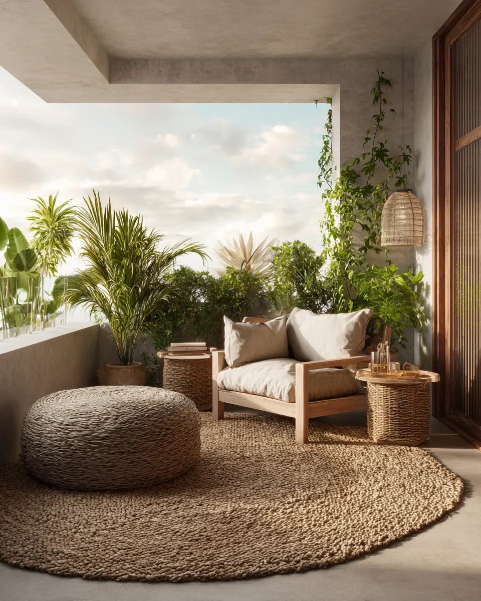 Airy Organic Modern Balcony Decor Ideas