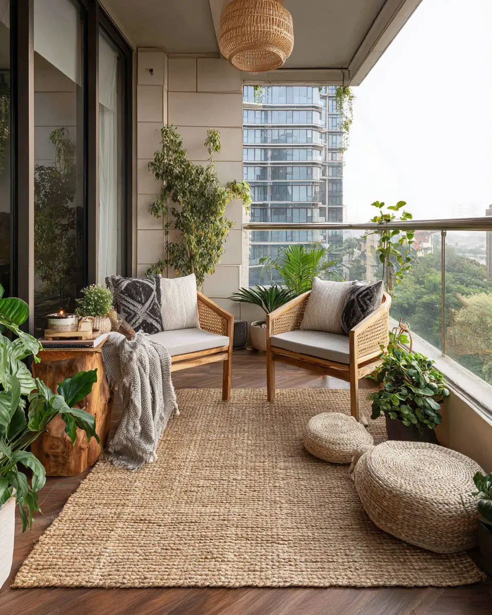 Airy Organic Modern Balcony Decor Ideas