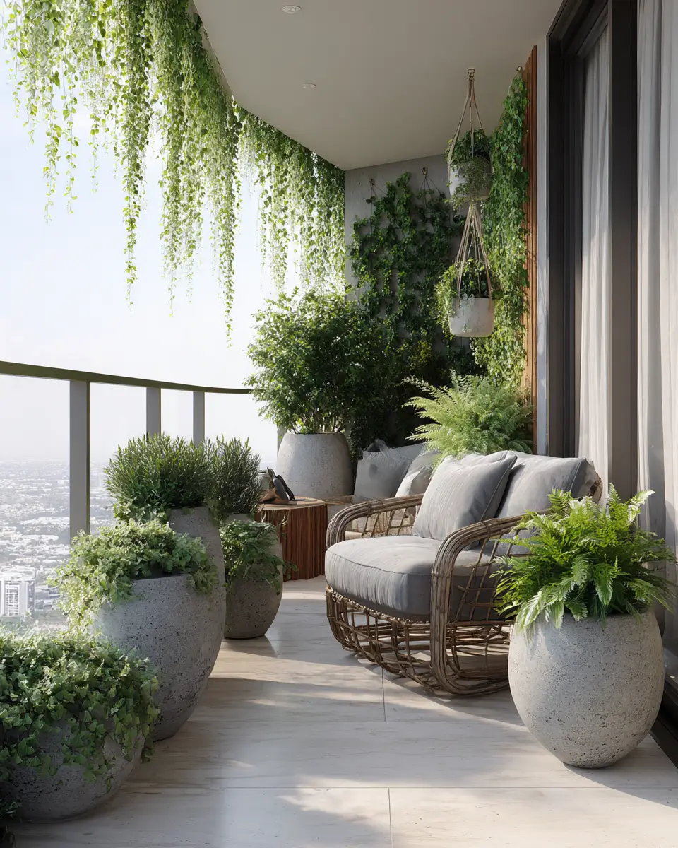 Airy Organic Modern Balcony Decor Ideas