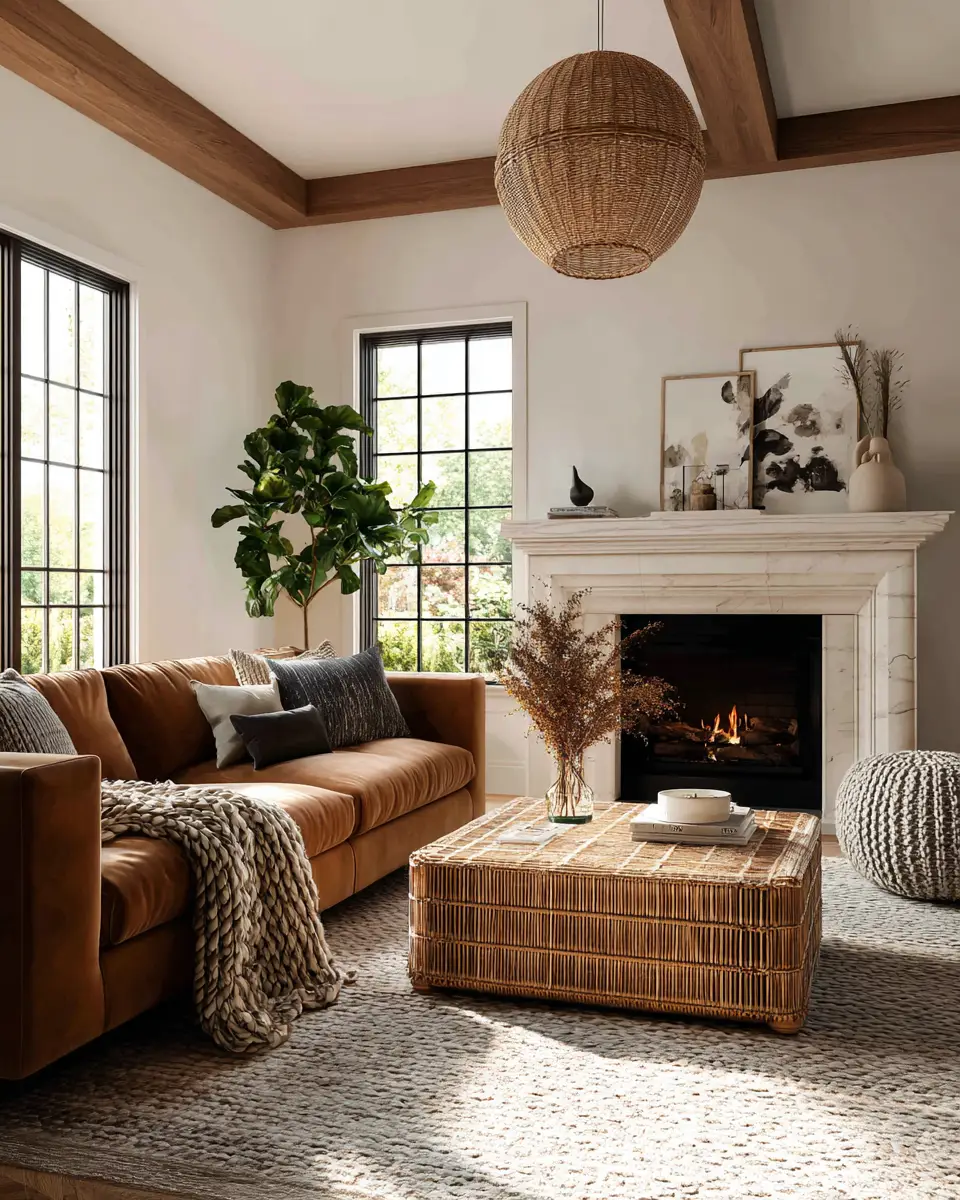 Airy Organic Modern Living Room Decor Ideas