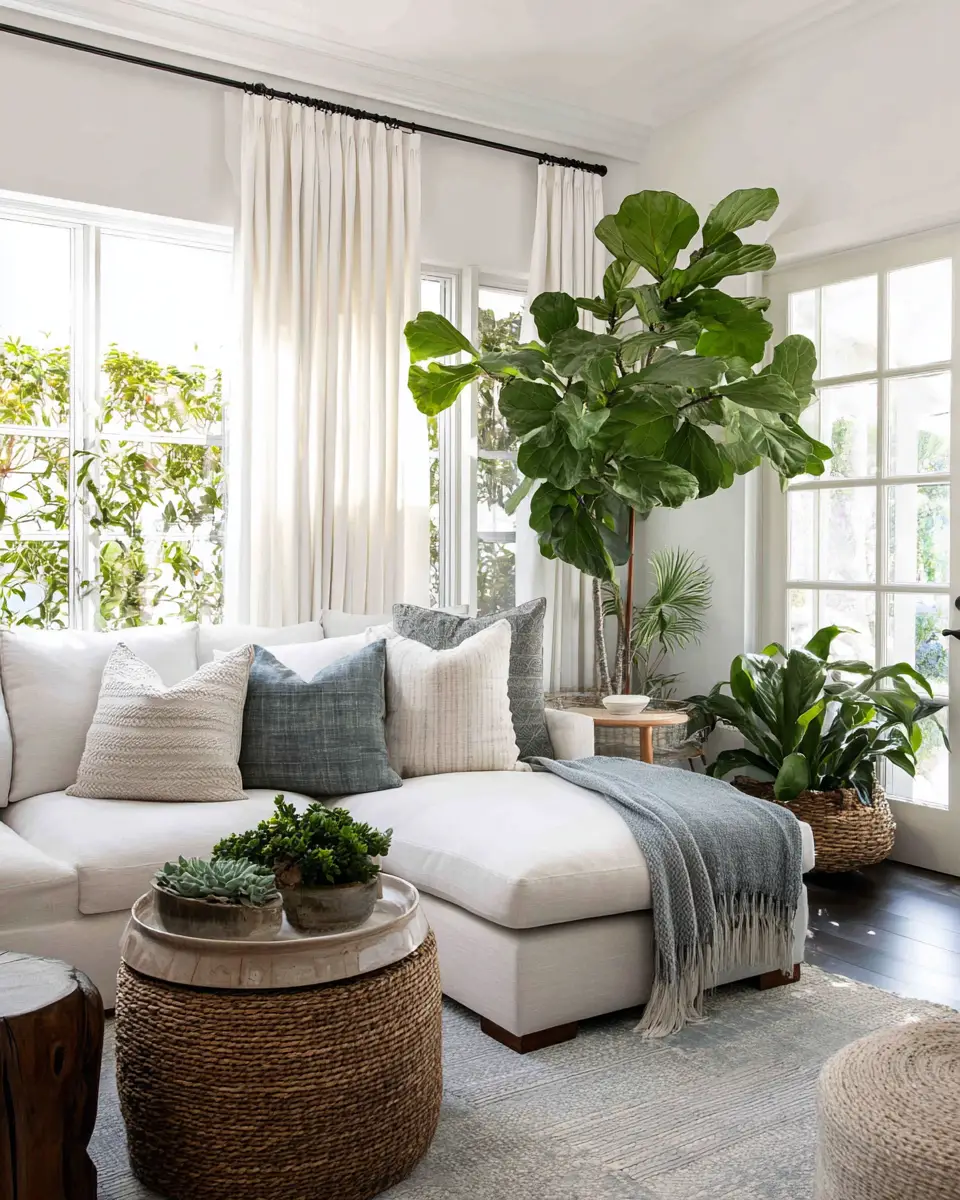 Airy Organic Modern Living Room Decor Ideas