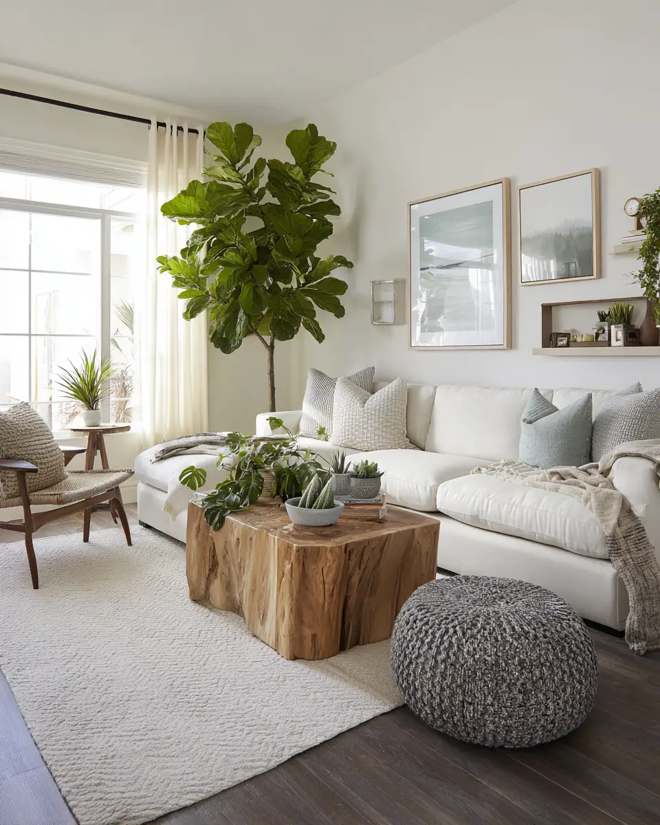 Airy Organic Modern Living Room Decor Ideas