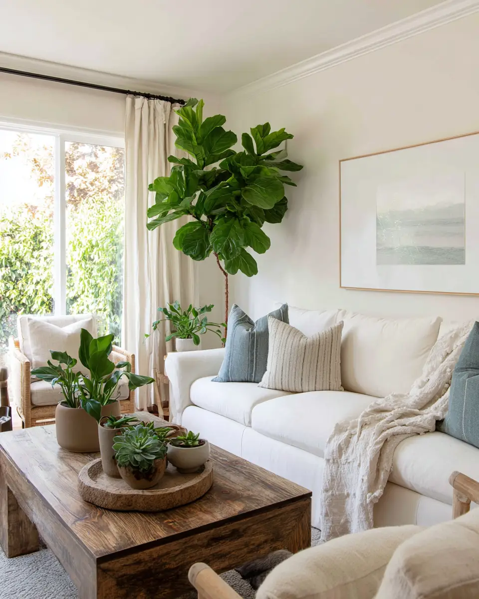 Airy Organic Modern Living Room Decor Ideas