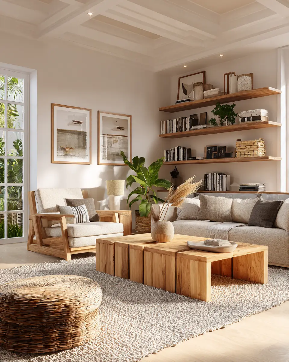 Airy Organic Modern Living Room Decor Ideas