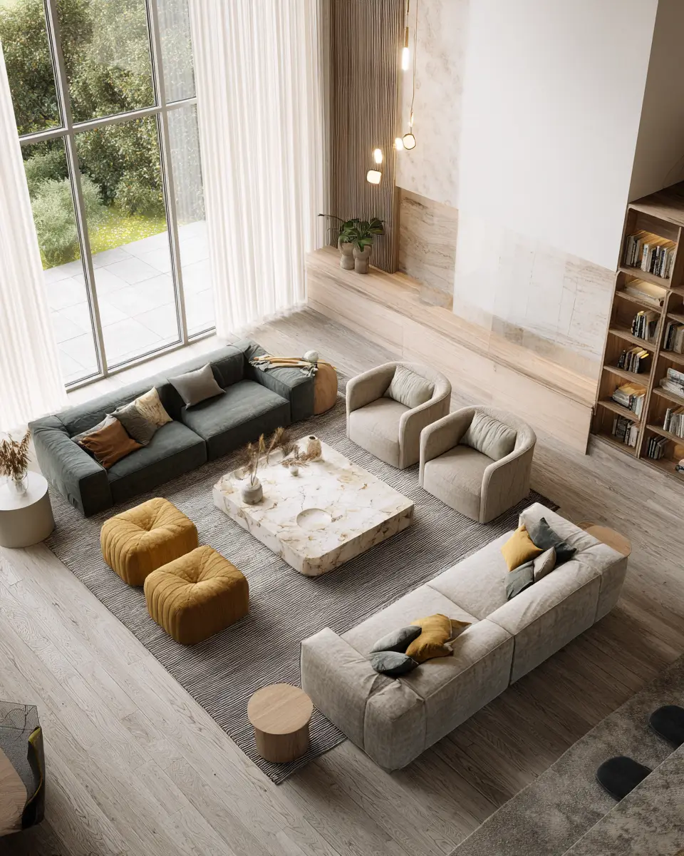 Airy Organic Modern Living Room Decor Ideas