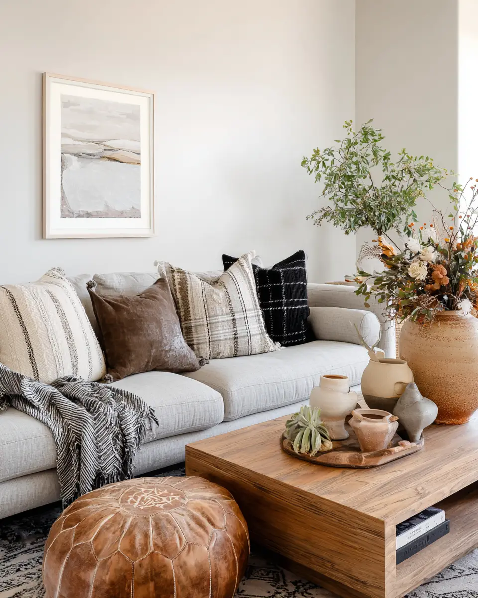 Airy Organic Modern Living Room Decor Ideas