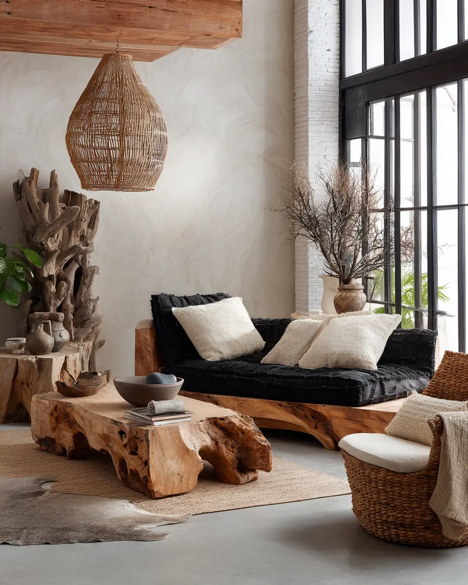 Airy Organic Modern Living Room Decor Ideas