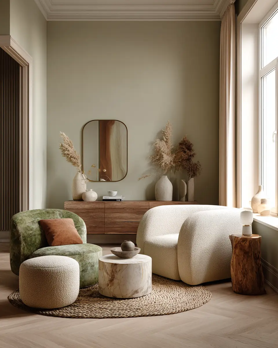 Airy Organic Modern Living Room Decor Ideas