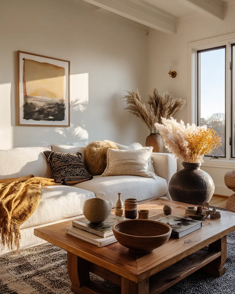 Airy Organic Modern Living Room Decor Ideas