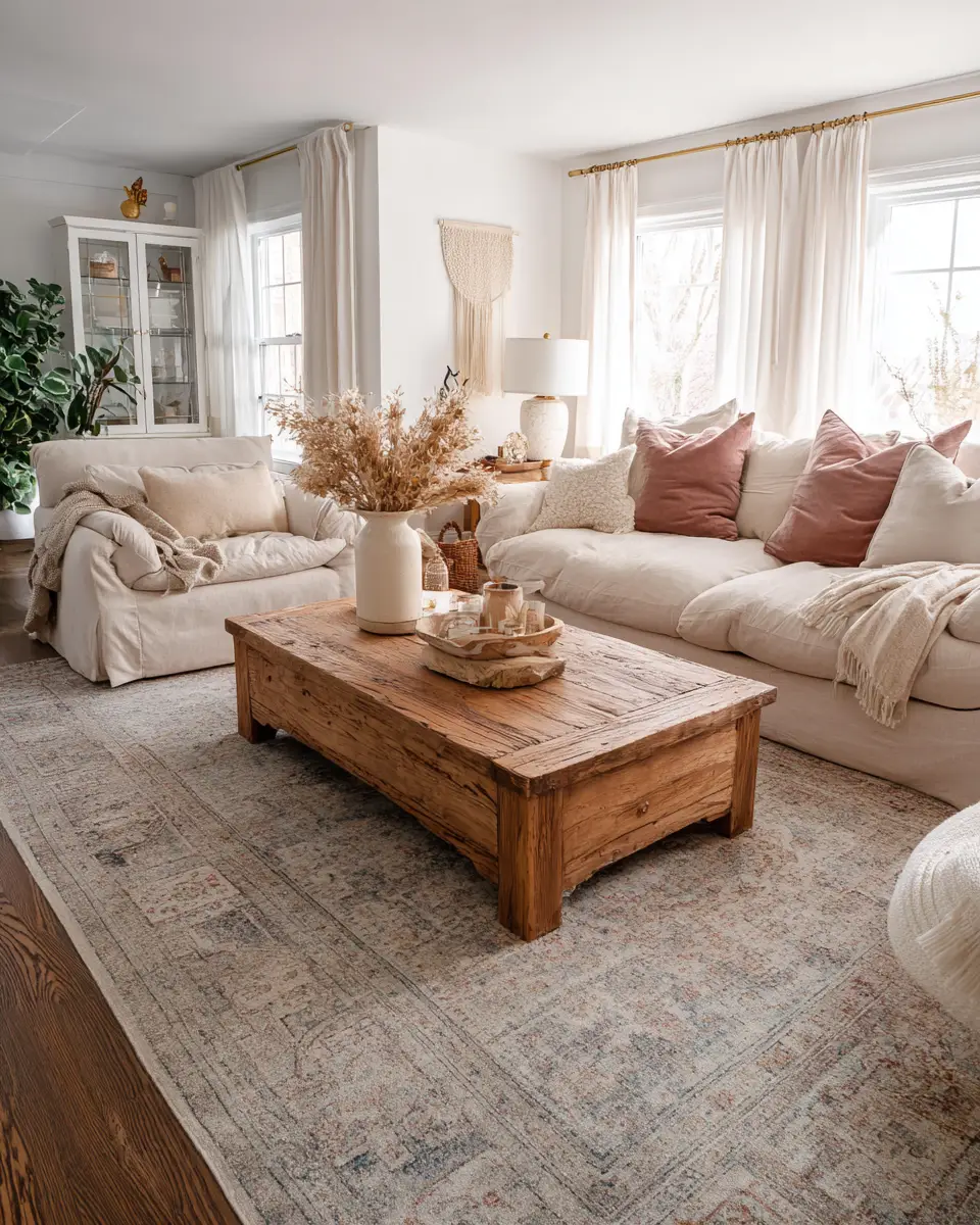 Airy Vintage Living Room Decor Ideas