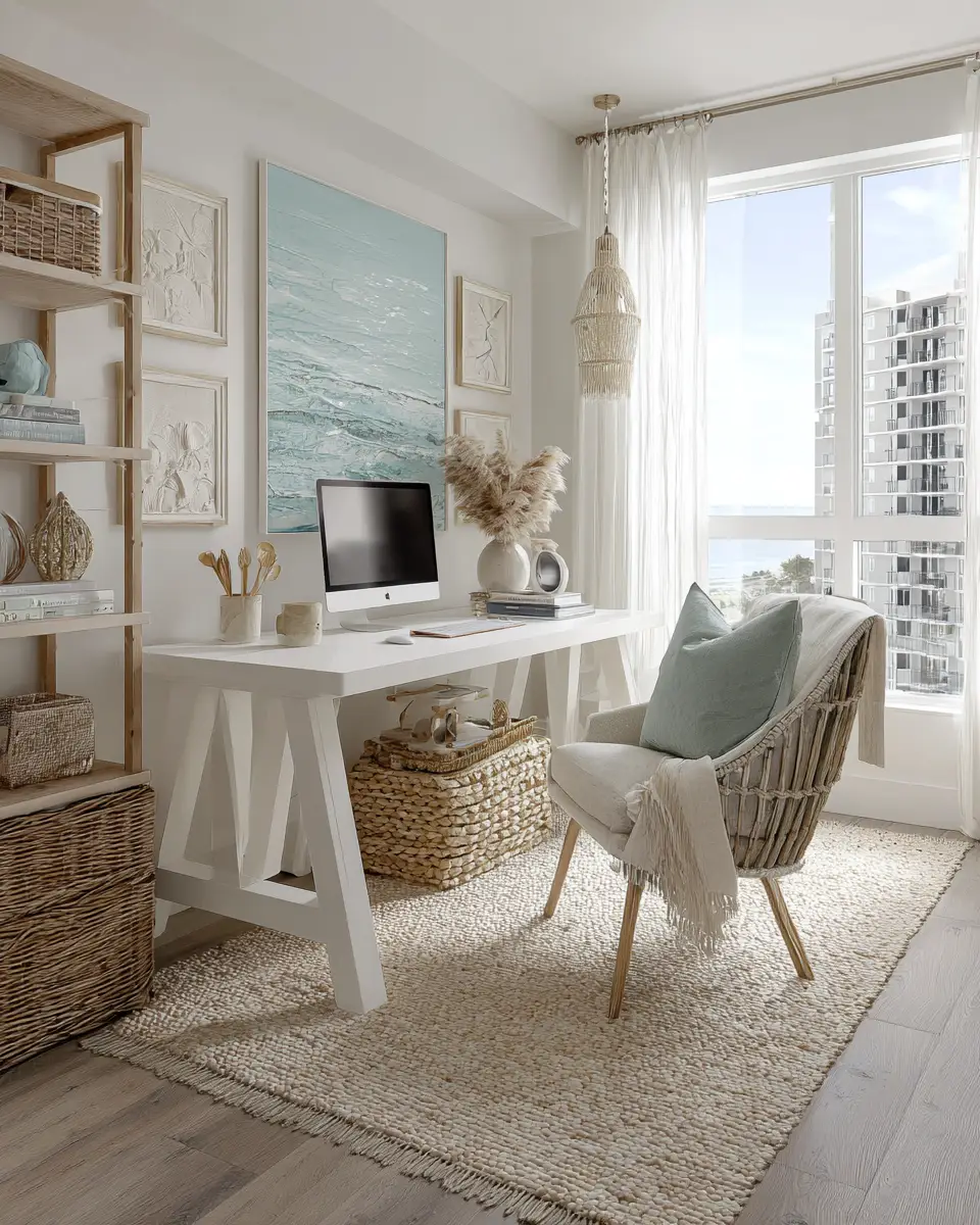 Apartment Coastal Home Office Decor Ideas