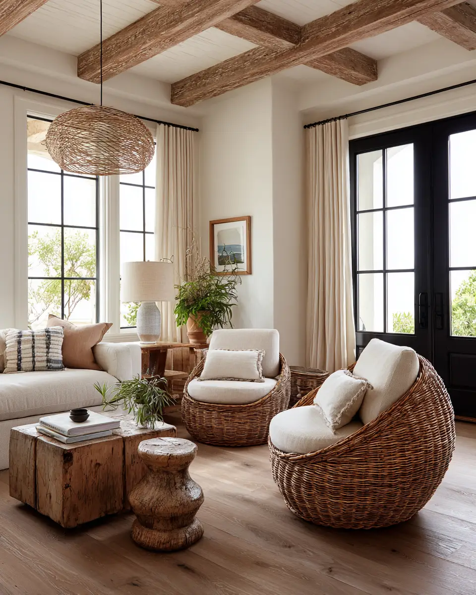 Beige Coastal Living Room Decor Ideas