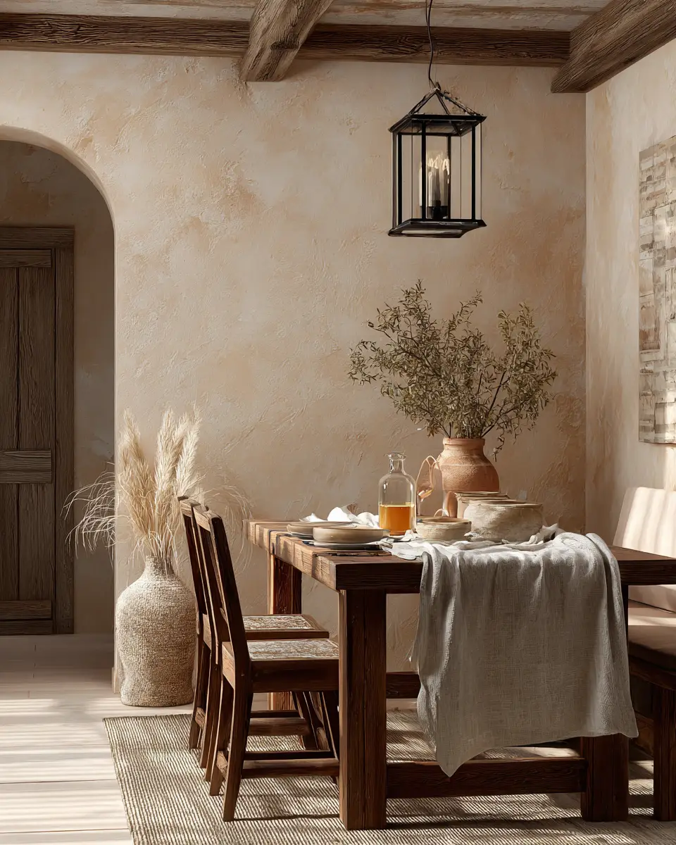 Beige Farmhouse Dining Room Decor Ideas