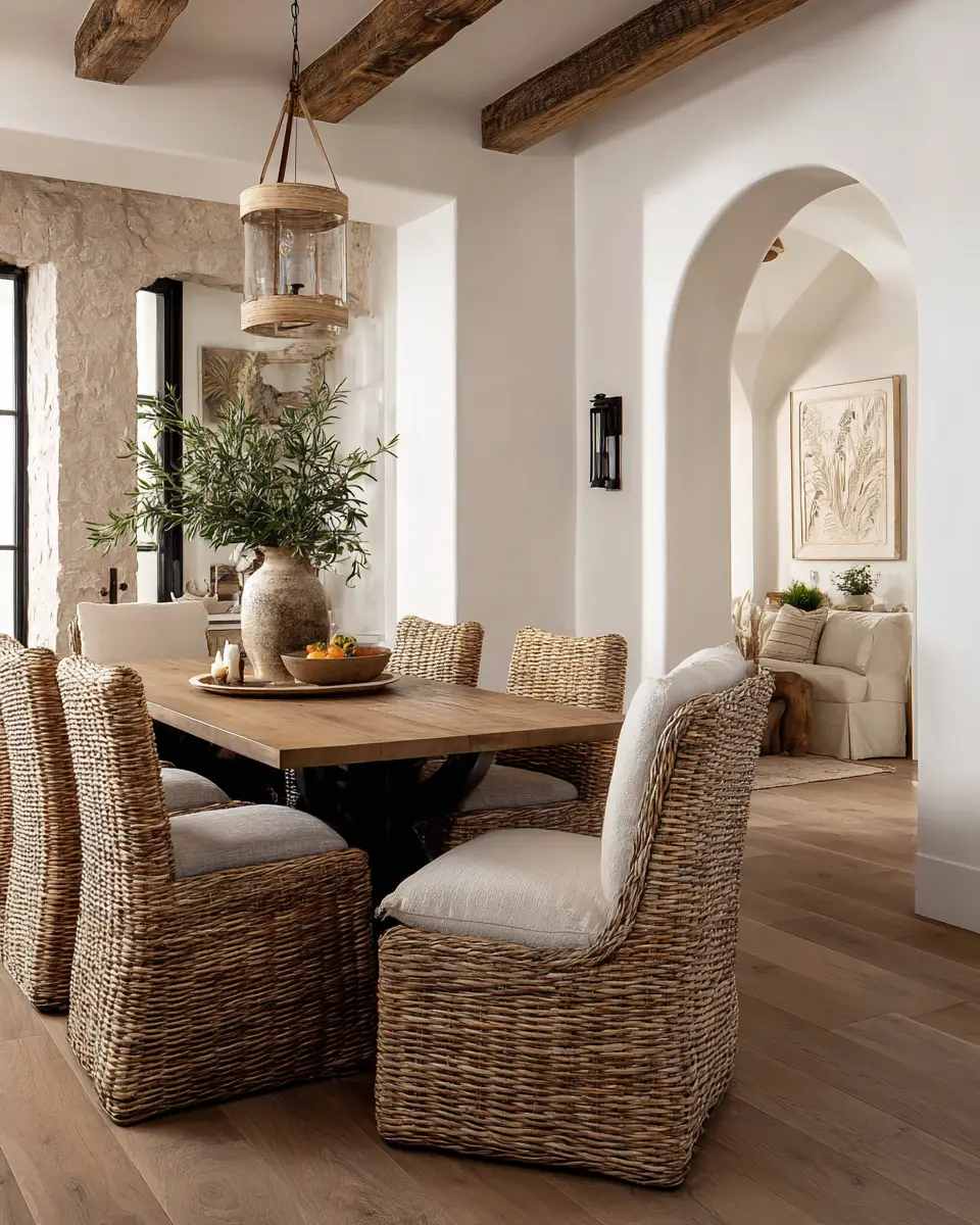 Beige Farmhouse Dining Room Decor Ideas