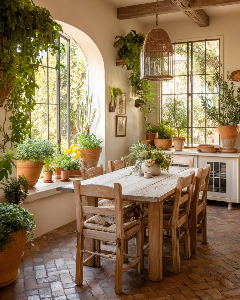 Beige Farmhouse Dining Room Decor Ideas