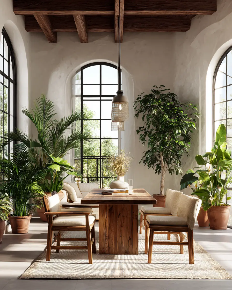 Beige Farmhouse Dining Room Decor Ideas